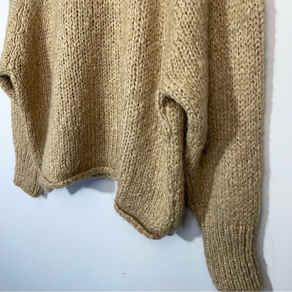 ZARA Chunky Open Knit Cropped Slouchy Boxy Sweater Round Neck Wool Mohair Blend - Picture 11 of 16